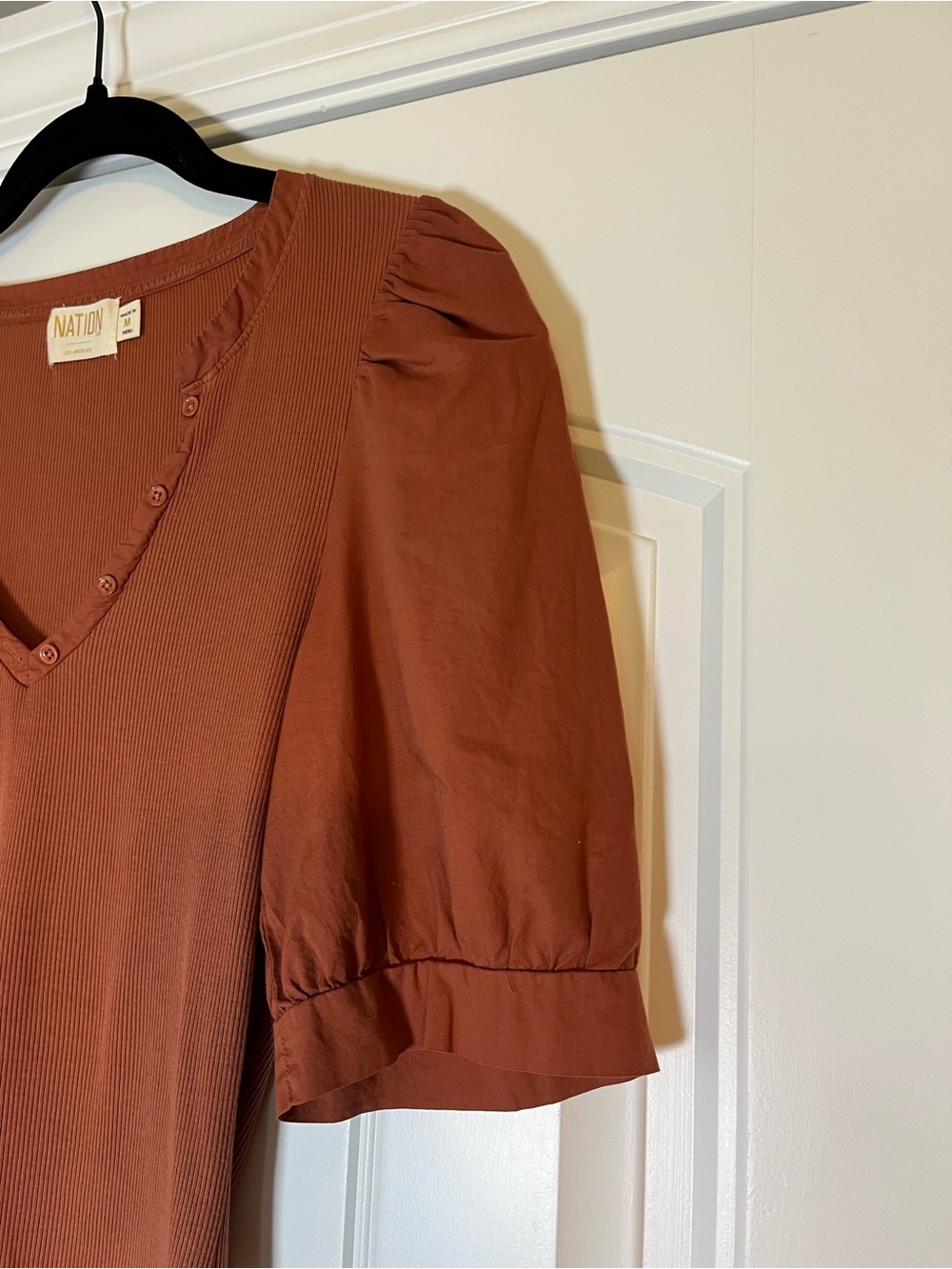 Nation LTD Natalie Combo Tee Size Medium Terra Cotta Orange - Picture 3 of 9